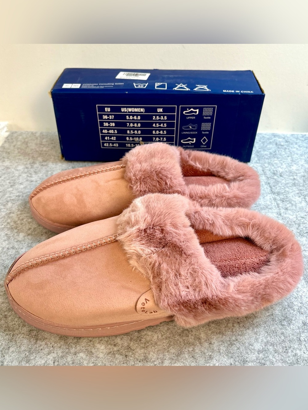New Pink Faux Fur Lined Memory Foam Women’s Slippers / Sz 10.5/11